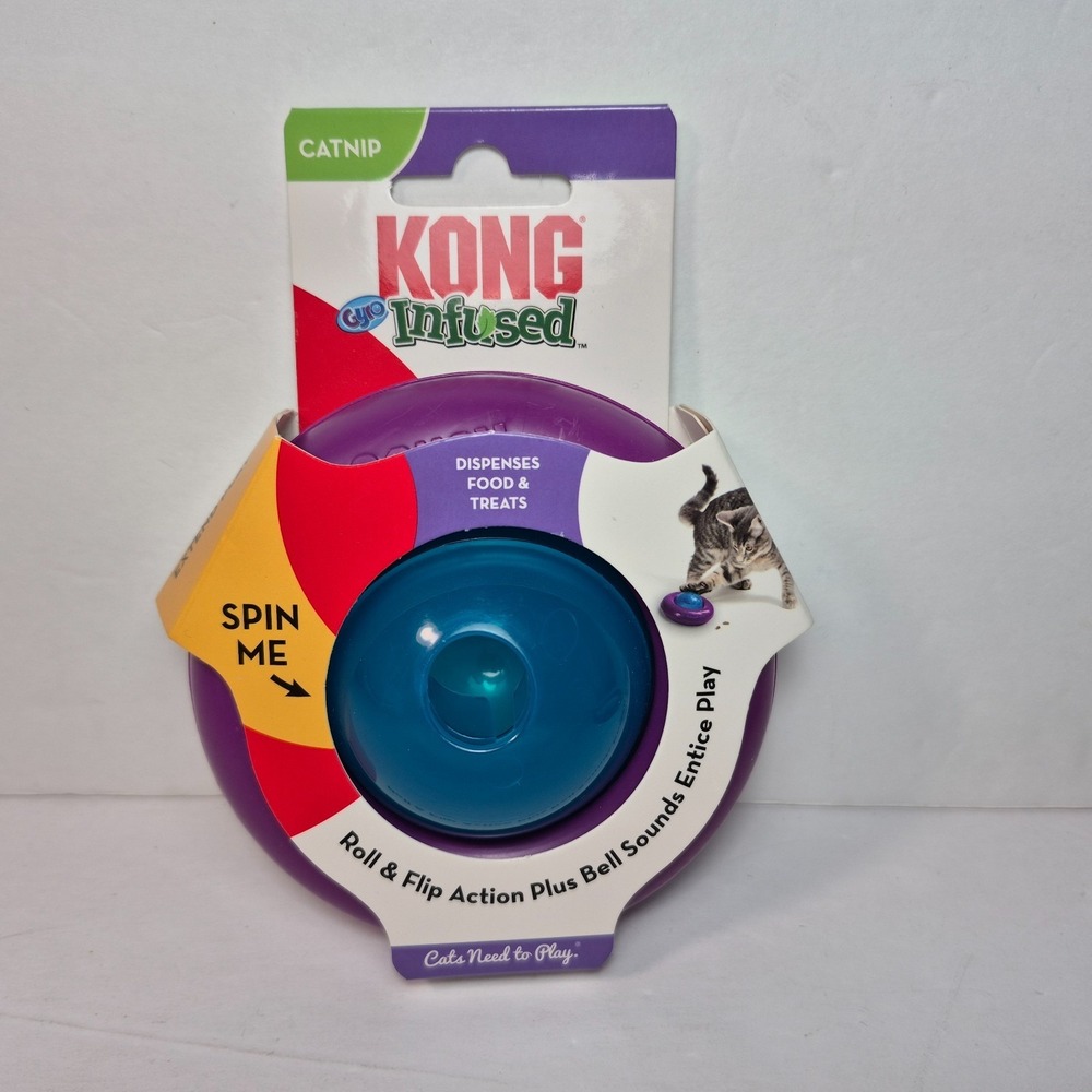 KONG Infused Gyro Food/Treat Dispenser Catnip Infused Cat Activity Toy